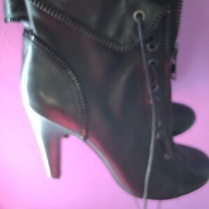 Black Heeled Boots with Zipper Detail ($5 when bundled)